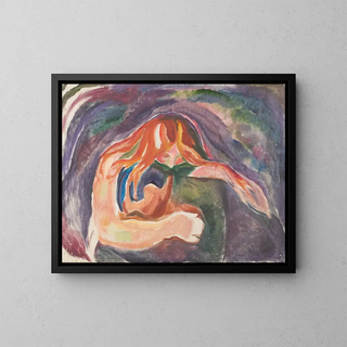 Vampire - Edvard Munch — indrammet kunstværk på væggen