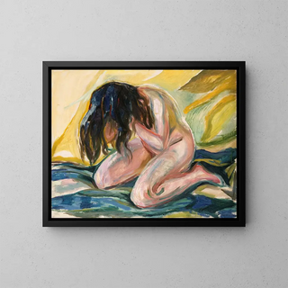 grædende kvinde - Edvard Munch — indrammet kunstværk på væggen