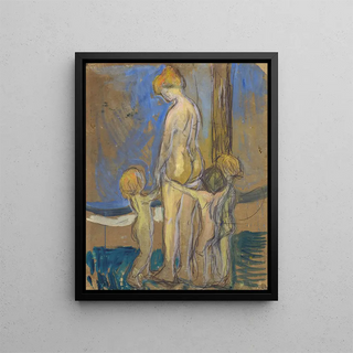 Kvinde med børn - Edvard Munch — indrammet kunstværk på væggen