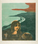 La tête d'une femme contre le rivage - Edvard Munch — visning af kunstværket