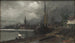 Vue de la ville avec port, étude - Edvard Persus — visning af kunstværket