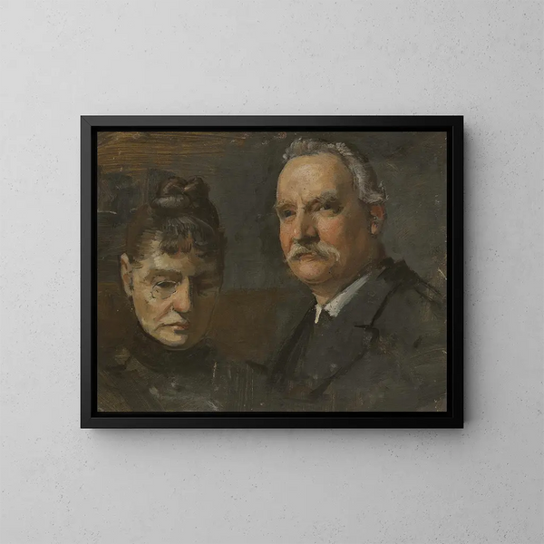 Portrait af en mand og en kvinde - Edvard Persus — indrammet kunstværk på væggen