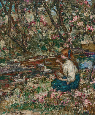 Edward Atkinson Hornel - Feeding the Ducks.webp
