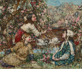 Fleuraison printanière - Edward Atkinson Hornel — visning af kunstværket