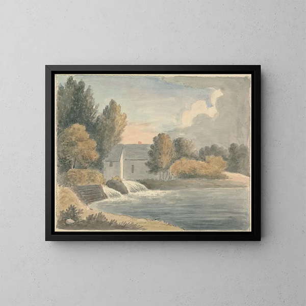 Le moulin de Bathampton - Edward Francis Burney — indrammet kunstværk på væggen