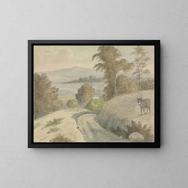Vue dans le Surrey - Edward Francis Burney — indrammet kunstværk på væggen