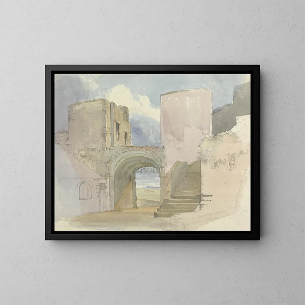 Porte du château de Bamburgh - Edward Hastings — indrammet kunstværk på væggen