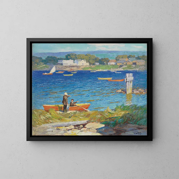En fiskedag - Edward Henry Potthast — indrammet kunstværk på væggen