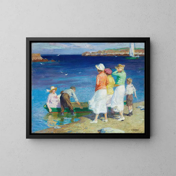 En bådtur - Edward Henry Potthast — indrammet kunstværk på væggen