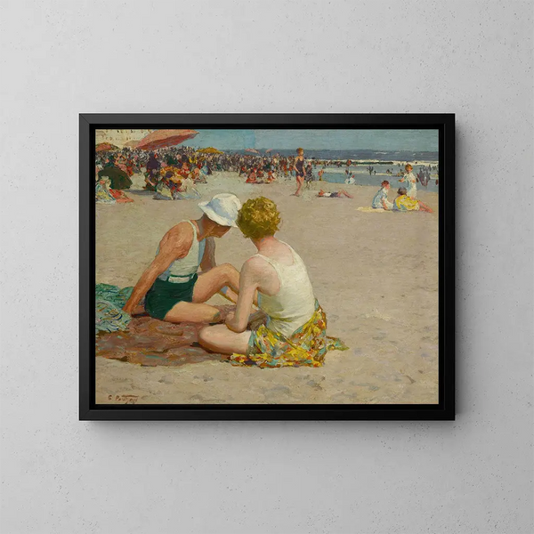Sommerferie-maleri - Edward Henry Potthast — indrammet kunstværk på væggen