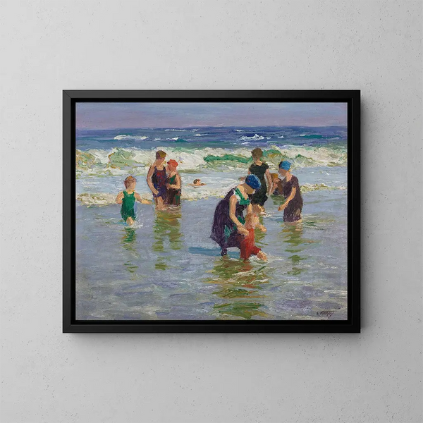 Baigneurs - Edward Henry Potthast — indrammet kunstværk på væggen