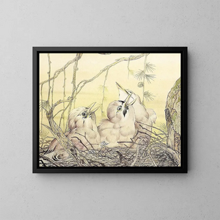 Le Geai - Edward Julius Detmold — indrammet kunstværk på væggen
