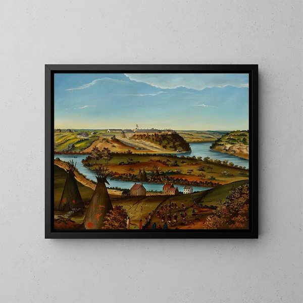 Vue du fort Snelling - Edward K Thomas — indrammet kunstværk på væggen