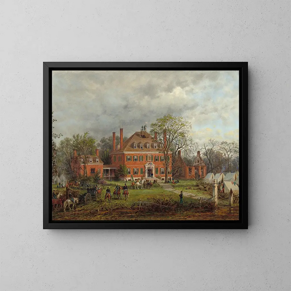 Den gamle hus i Westover - Edward Lamson Henry — indrammet kunstværk på væggen