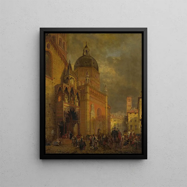 Place du village - Edward Lamson Henry — indrammet kunstværk på væggen