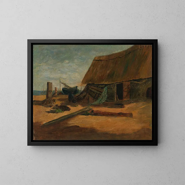 Cabanes de pêche - Edward Mitchell Bannister — indrammet kunstværk på væggen