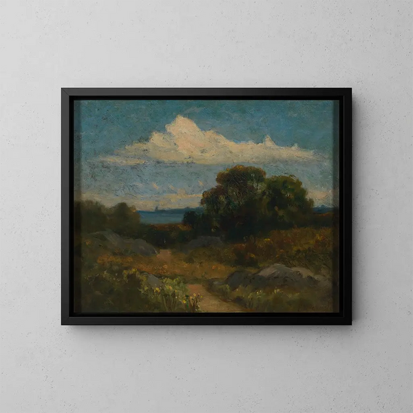 Landskab - Edward Mitchell Bannister — indrammet kunstværk på væggen