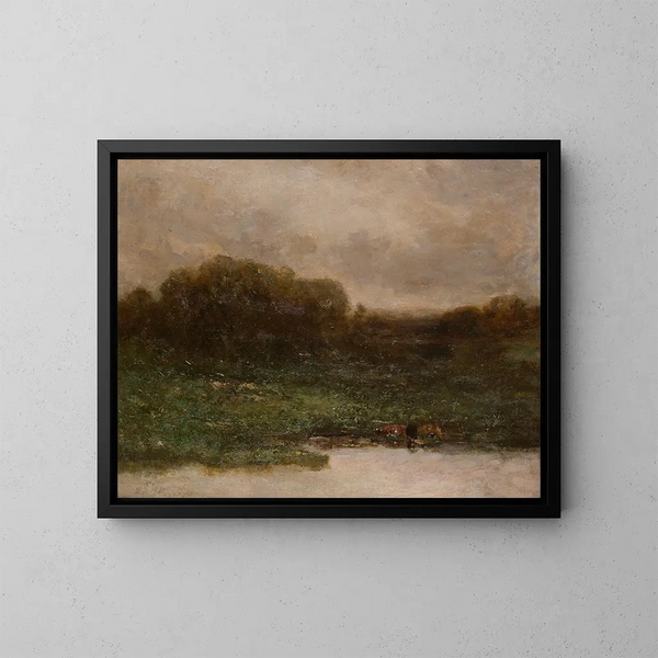 Sommerdusk Maleri - Edward Mitchell Bannister — indrammet kunstværk på væggen