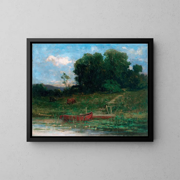 L'atterrissage à la ferme - Edward Mitchell Bannister — indrammet kunstværk på væggen