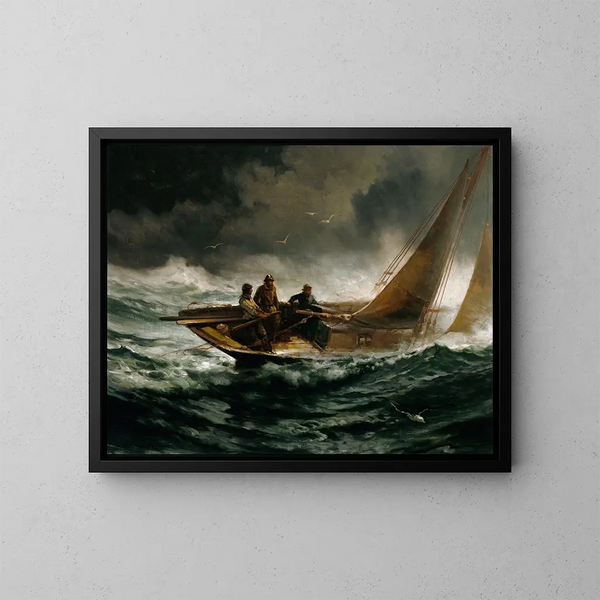 fronter une tempête - Edward Moran — indrammet kunstværk på væggen