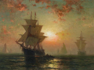 Bateaux de nuit - Edward Moran — visning af kunstværket
