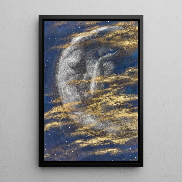 Reproduktion af maleriet La lune fatiguée - Edward Robert Hughes