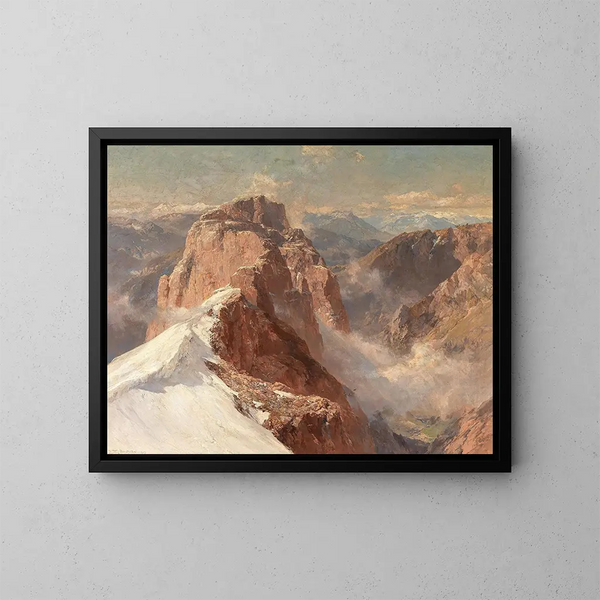 Vue du Crozzon di Brenta depuis la Cima Tosa avec le Pilastro dei Francesi - Edward Theodore Compton — indrammet kunstværk på væggen