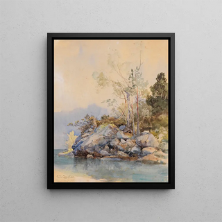 Lac Eibsee - Edward Theodore Compton — indrammet kunstværk på væggen