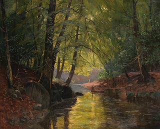 Part i fiskeri i Spreewald - Edward Theodore Compton — visning af kunstværket