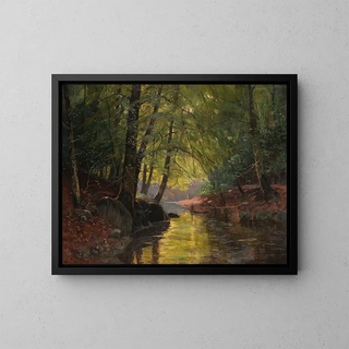 Part i fiskeri i Spreewald - Edward Theodore Compton — indrammet kunstværk på væggen
