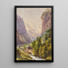 Lauterbrunnen Schweiz - Edward Theodore Compton — indrammet kunstværk på væggen