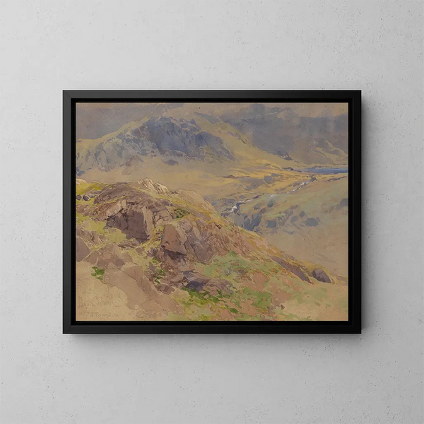 Llyn Idwal, Nordwales - Edward Theodore Compton — indrammet kunstværk på væggen