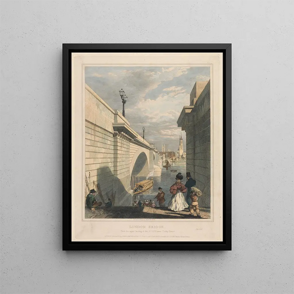 Le pont de Londres depuis le palier supérieur des marches près de Tooley Street - Edward William Cooke — indrammet kunstværk på væggen