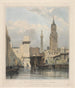 Marches du New London Bridge, St Magnus the Monument et une partie du Old Bridge - Edward William Cooke — visning af kunstværket