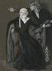 Hamlet Maleri: Hvorfor ser du derhen? Se, hvordan han flygter gennem portalen, Akt III, Scene IV - Edwin Austin Abbey — visning af kunstværket