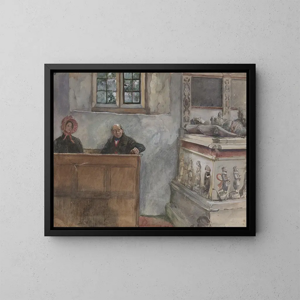 i kirken - Edwin Austin Abbey — indrammet kunstværk på væggen