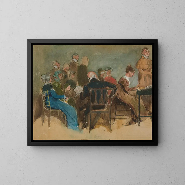 Esquisse de femmes dans un intérieur - Edwin Austin Abbey — indrammet kunstværk på væggen