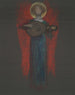 Ange d'étude med musikinstrument - Edwin Austin Abbey — visning af kunstværket
