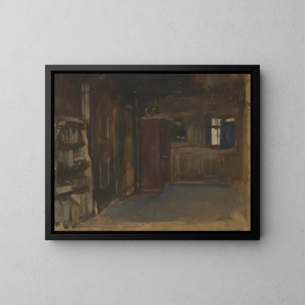 Studie af et interiør - Edwin Austin Abbey — indrammet kunstværk på væggen