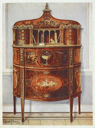 Edwin Foley - Inlaid and painted satinwood writingdesk cabinet ormolu mounted.webp