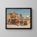 En bryllupsprocesion foran et palads i Rajasthan - Edwin Lord Weeks — indrammet kunstværk på væggen