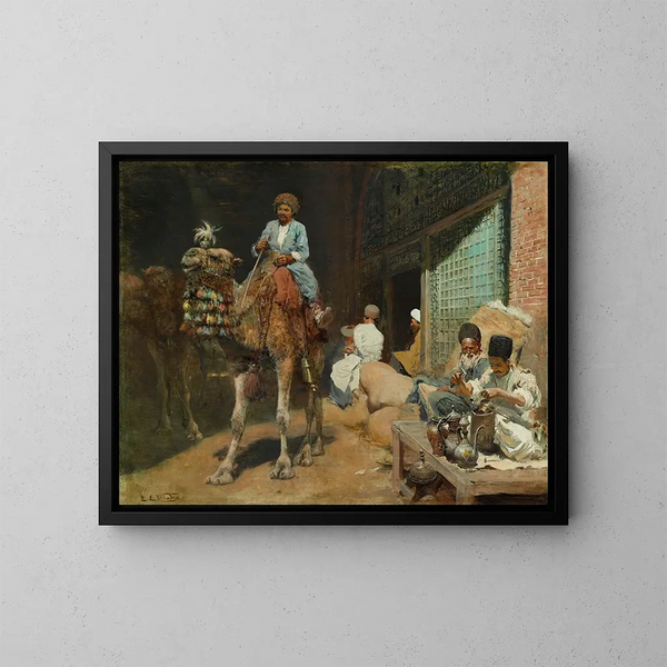 Un marked i Ispahan - Edwin Lord Weeks — indrammet kunstværk på væggen