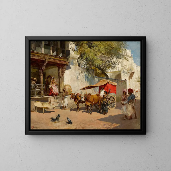 Filles de nautche et gharry à Ahmedabad - Edwin Lord Weeks — indrammet kunstværk på væggen