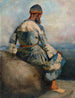 Persisk bonde sidder på toppen af en klippe - Edwin Lord Weeks — visning af kunstværket
