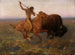 Indianjæger med bison - Edwin Willard Deming — visning af kunstværket