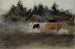 Vaches dans la fumée de tourbe étude - Eero Järnefelt — visning af kunstværket