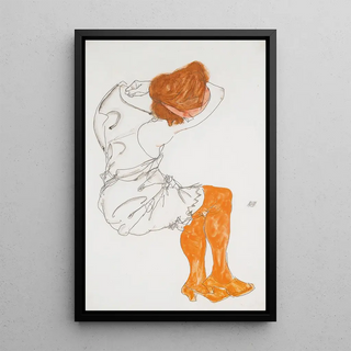Reproduktion af maleriet Den sovende pige - Egon Schiele