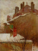 Häuser en hiver vue depuis le studio - Egon Schiele — visning af kunstværket