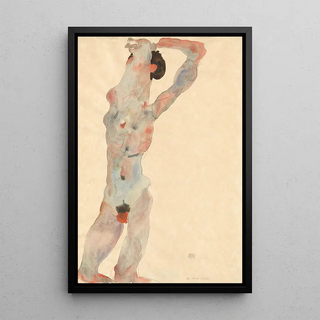 Nu masculin - Egon Schiele — indrammet kunstværk på væggen