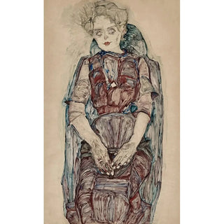 Kvinde siddende - Egon Schiele — visning af kunstværket